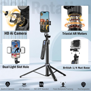 Auto Face Tracking Tripod 360° Rotation with Remote for iPhone & Android