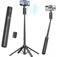 Trépied Auto Suivi Visage 67'' avec Rotation 360°, Télécommande Bluetooth, Support Téléphone pour iPhone, Vlog, Live, Appels vid