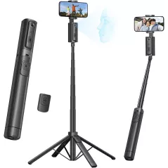 Trépied Auto Suivi Visage 67'' avec Rotation 360°, Télécommande Bluetooth, Support Téléphone pour iPhone, Vlog, Live, Appels vid
