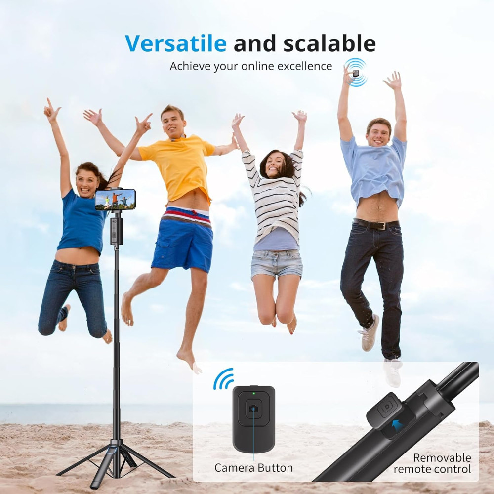 Auto Face Tracking Tripod 67'' for iPhone with 360° Rotation & Bluetooth Remote