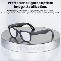 Mingtawn Lunettes Intelligentes AI 4K HD, Appels BT, Caméra Anti-Tremblement 800W, Traduction GPT, Bleu