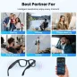 Mingtawn Lunettes Intelligentes AI 4K HD, Appels BT, Caméra Anti-Tremblement 800W, Traduction GPT, Bleu