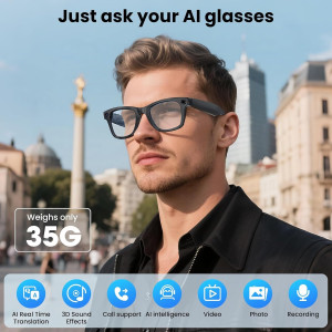 Lunettes Intelligentes Mingtawn AI 4K HDR Bluetooth Blue
