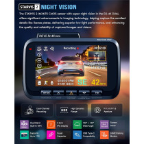 ROVE R2-4K Dual Dash Cam Front & Rear, 4K, 128GB Card, 5G WiFi