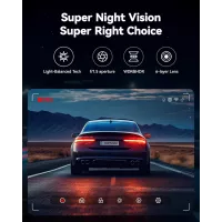REDTIGER Dash Cam Front Rear 4K/2.5K Full HD, Carte 32GB, Wi-Fi GPS, Écran 3.16, Vision Nuit, 170° Angle