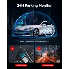 Caméra Dash REDTIGER 4K Avant-Arrière avec GPS et Wi-Fi
