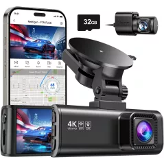 Caméra Dash REDTIGER 4K Avant-Arrière avec GPS et Wi-Fi