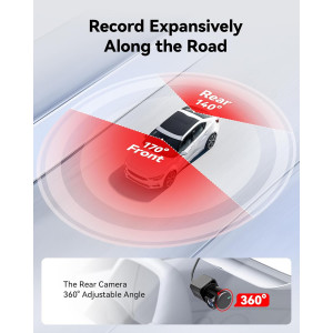 REDTIGER 4K Front Rear Dash Cam with Wi-Fi, GPS & 32GB Card Included