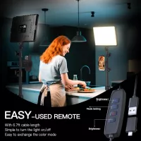 Kit Lumière Vidéo LED 2-Pack NiceVeedi, 2800-6500K Dimmable avec Trépied & Support Téléphone 73