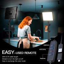 2-Pack NiceVeedi LED Video Light Kit, Dimmable 2800-6500K with Tripod