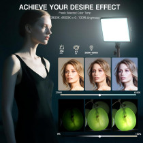 2-Pack NiceVeedi LED Video Light Kit, Dimmable 2800-6500K with Tripod