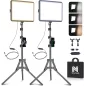 Kit Lumière Vidéo LED 2-Pack NiceVeedi, 2800-6500K Dimmable avec Trépied & Support Téléphone 73