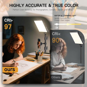 2-Pack NiceVeedi LED Video Light Kit, Dimmable 2800-6500K with Tripod