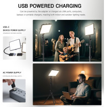 2-Pack NiceVeedi LED Video Light Kit, Dimmable 2800-6500K with Tripod