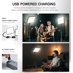 Kit Lumière Vidéo LED 2-Pack NiceVeedi Dimmable avec Trépied