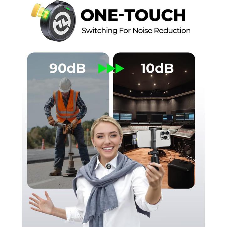 Hollyland Lark M2 Wireless Microphone System for iPhone/Camera/Android/PC, 48kHz Audio, 300m Range, Noise Cancelling, 40h Batter