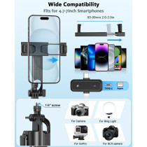 Vlogging Kit for iPhone/Android with 63” Auto Face Tracking Tripod & Mic