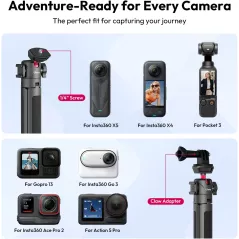ULANZI MT-16 Trépied Mini Extensible 4 Niveaux Tête Rotative 360° Léger pour Appareil Photo et Webcam