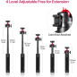 ULANZI MT-16 Extendable Mini Camera Tripod with 4-Level Adjustment, 360° Ball Head, Lightweight & Portable