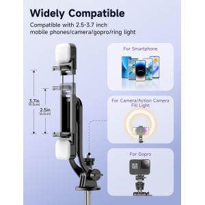 53 Selfie Stick Tripod with Light & Remote | Portable Phone Stand