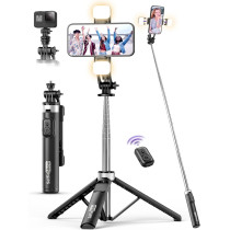 Selfie Stick Trépied 53'' avec Lumière et Télécommande
