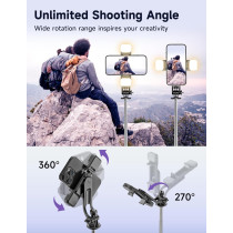 53 Selfie Stick Tripod with Light & Remote | Portable Phone Stand