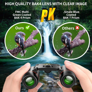 POLDR 12x25 Compact Pocket Binoculars for Adults & Kids – Bird Watching, Concerts