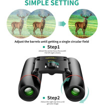 POLDR 12x25 Compact Pocket Binoculars for Adults & Kids – Bird Watching, Concerts