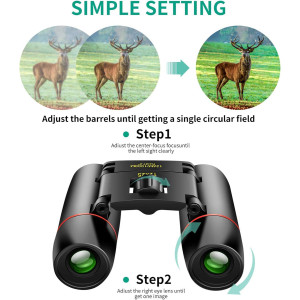 POLDR 12x25 Compact Pocket Binoculars for Adults & Kids – Bird Watching, Concerts