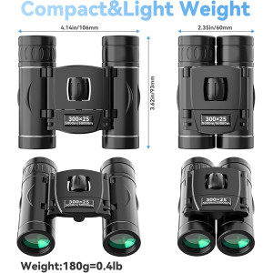 300x25 Mini Binoculars with Phone Adapter – Waterproof, Compact & High Powered