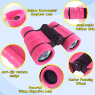 ESSENSON Kids Binoculars for Ages 3-12 - Outdoor Toy Gifts Pink