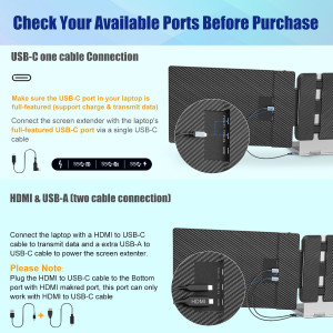 KEFEYA Écran Portable 14 FHD IPS USB-C/HDMI Dual Screen