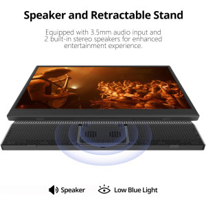 15.6 Portable 1080P USB-C HDMI Ultra-Slim Monitor for Gaming & Travel