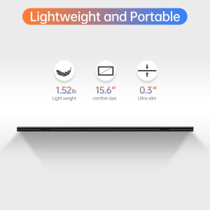 15.6 Portable 1080P USB-C HDMI Monitor for Laptop, PC, Mac & Gaming