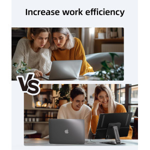 Ingnok 15.6 FHD Portable Monitor – Ultra Slim, USB-C & Adjustable Stand