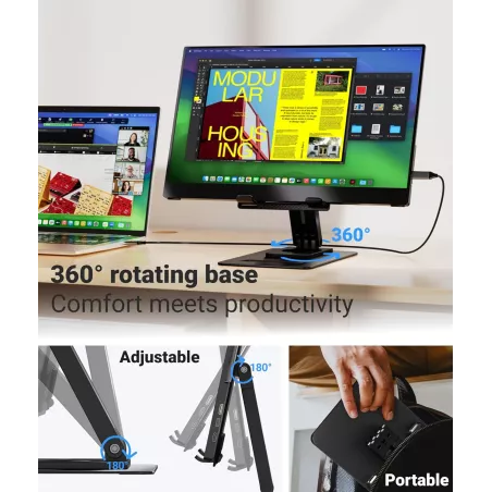 Ingnok Écran Portable 15.6 FHD IPS USB-C Ultra Slim Mobile