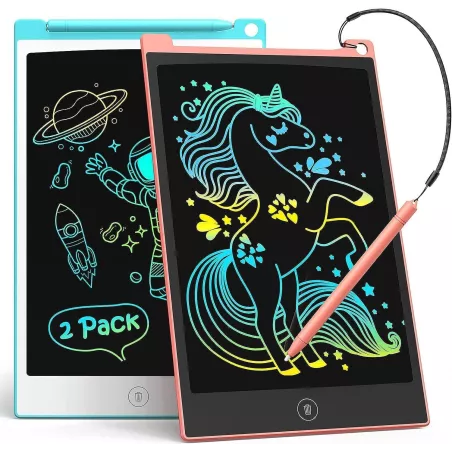 Tablette d'Écriture TECJOE 8,5 Colorée pour Enfants, Cadeau Anniversaire et Noël, Jeux de Voyage