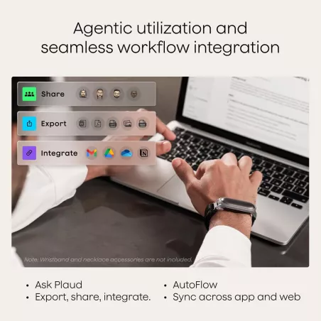 Plaud NotePin Enregistreur Vocal AI, Contrôle App, 64GB, Transcription & Synthèse, 112 Langues, Gris Cosmiques