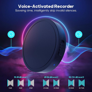 132G Voice Activated Recorder - 100H Portable Audio with AI Noise Reduction