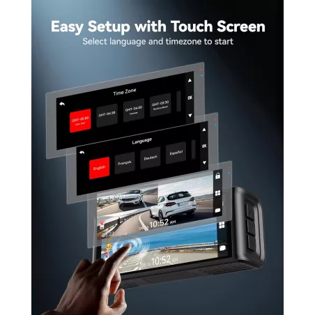 REDTIGER Dash Cam 4K Avant/Arrière, Écran Tactile 3.18, 128GB, GPS, Vision Nocturne, WiFi 5.8GHz, Mode Parking