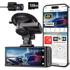 Caméra Tableau de Bord REDTIGER 4K Avant et Arrière GPS WiFi
