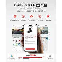 Caméra Tableau de Bord REDTIGER 4K Avant et Arrière GPS WiFi