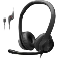 Casque Logitech H390 avec Micro USB, Micro Réducteur de Bruit pour PC, Jeux et Réunions - Noir