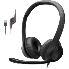 Casque Logitech H390 avec Micro USB, Micro Réducteur de Bruit pour PC, Jeux et Réunions - Noir