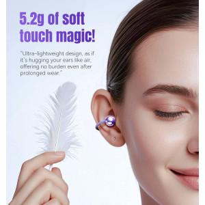 King Lucky Clip-On Bluetooth Earbuds Wireless, Noise Cancelling, IPX5