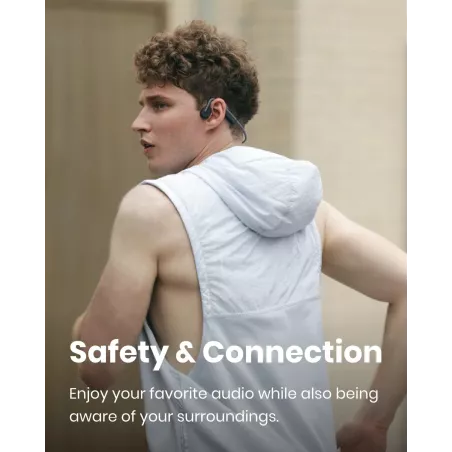 SHOKZ OpenMove Écouteurs Sport Bluetooth à Conduction Osseuse Sans Fil, Résistants à la Transpiration, Gris