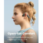 SHOKZ OpenMove Open-Ear Bluetooth Bone Conduction Wireless Sport Headphones, Sweatproof, Grey