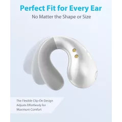 Écouteurs Open Ear Ultra, Clip Ergonomique, Conduction Osseuse, Étanches, Blanc, Parfaits pour le Sport