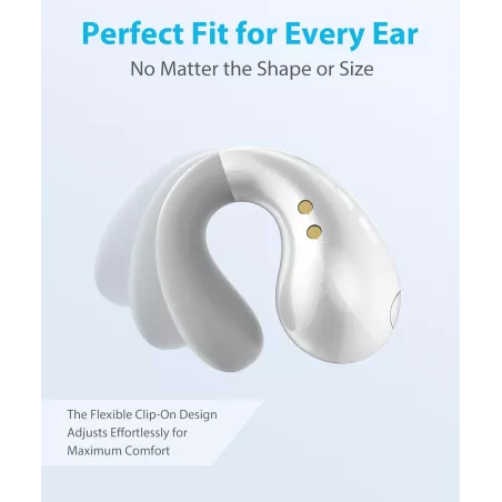 Écouteurs Open Ear Ultra, Clip Ergonomique, Conduction Osseuse, Étanches, Blanc, Parfaits pour le Sport