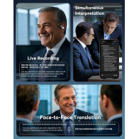 Écouteurs Traduction AI 144 Langues - Traducteur Voyage